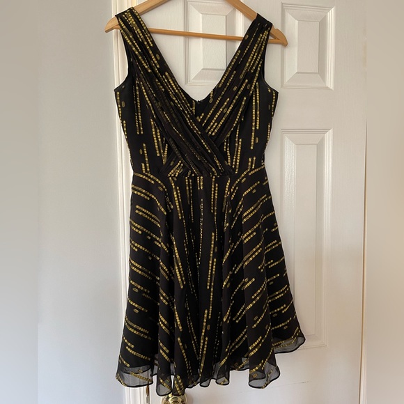 Shoshanna black and gold party dress🥂 - Picture 4 of 8